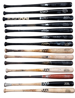 Lot of (14) Anaheim Angels & Atlanta Braves Players Game Used Bats (PSA/DNA Pre-Certified)